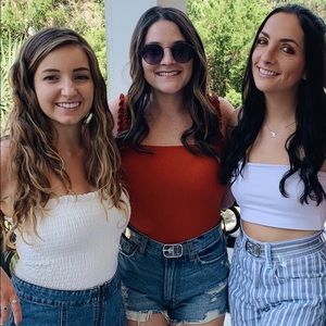 Orange/Brown ruffle strap bodysuit